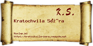 Kratochvila Sára névjegykártya